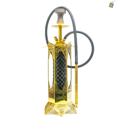 COCOYAYA Minar Hookah - Gold Stem / Black Bottle Base