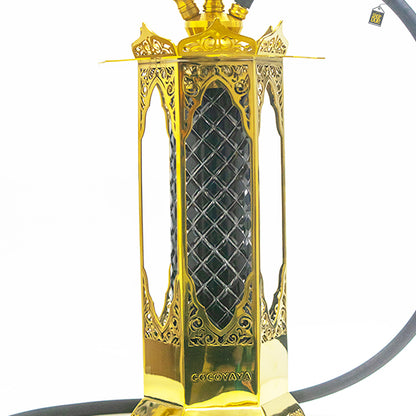 COCOYAYA Minar Hookah - Gold Stem / Black Bottle Base