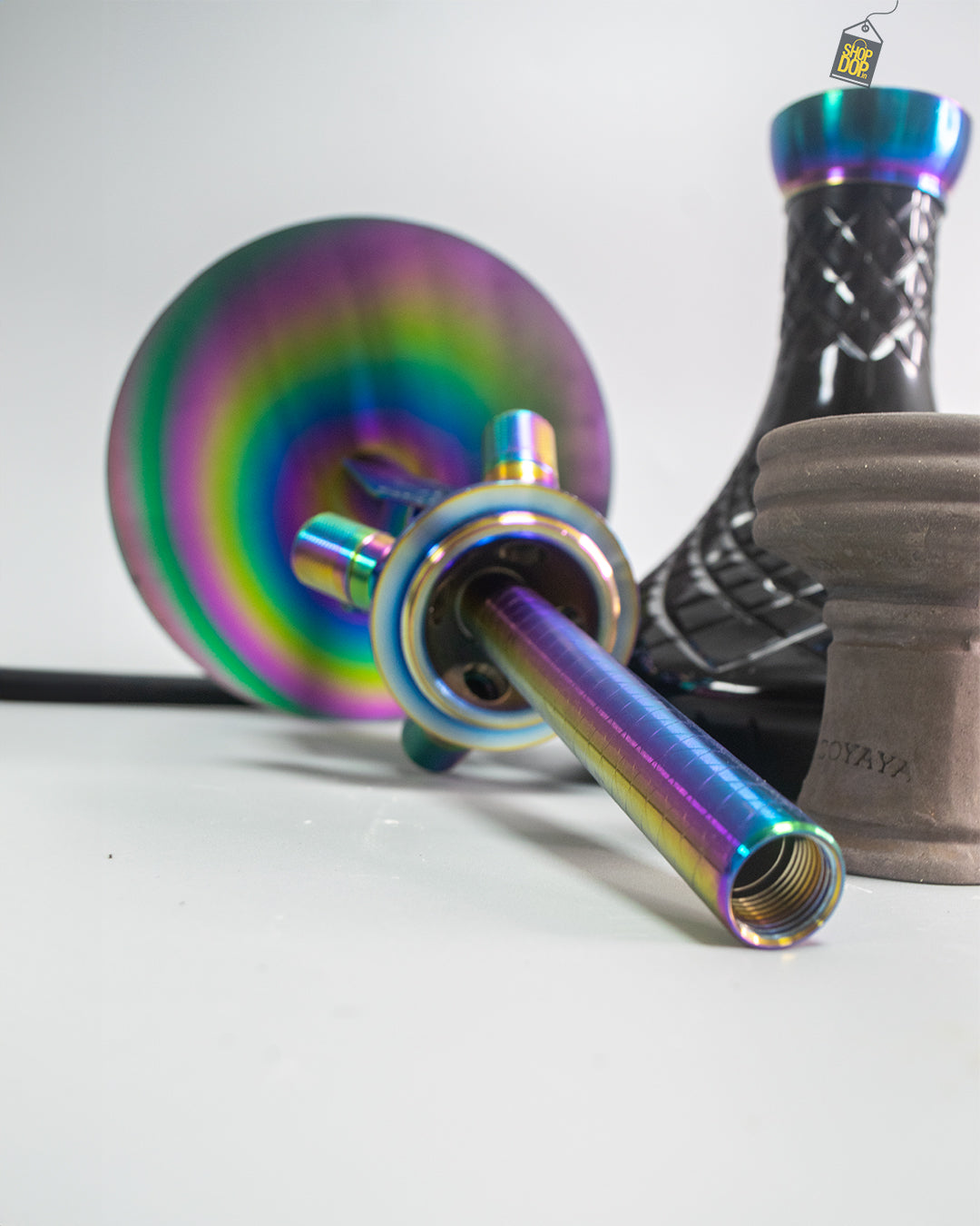 COCOYAYA Moksha SPT Hookah - Rainbow Stem / Black Base