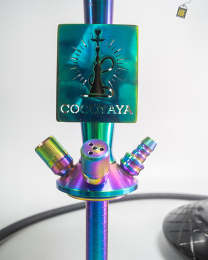 COCOYAYA Moksha SPT Hookah - Rainbow Stem / Black Base