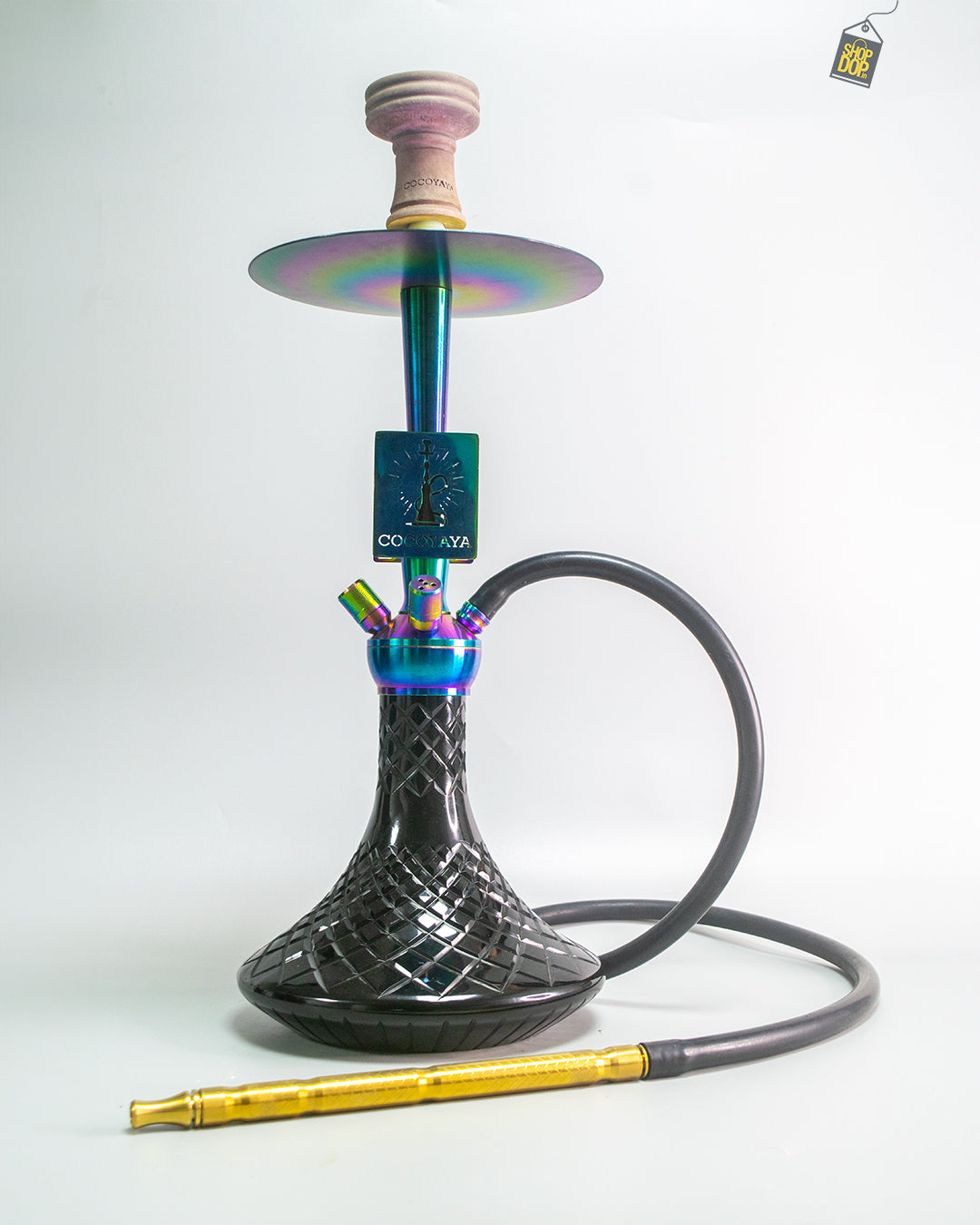 COCOYAYA Moksha SPT Hookah - Rainbow Stem / Black Base