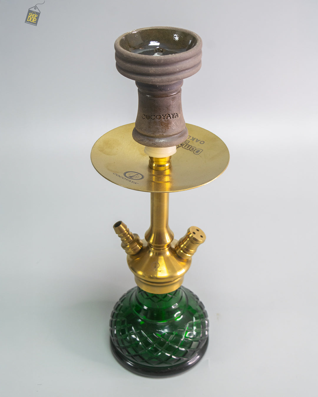 COCOYAYA Oakley Hookah (Conquer Series) - Gold Stem (Green Base)