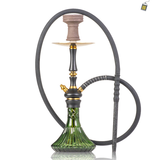 COCOYAYA Pasha Hookah - Black Stem / Green Base