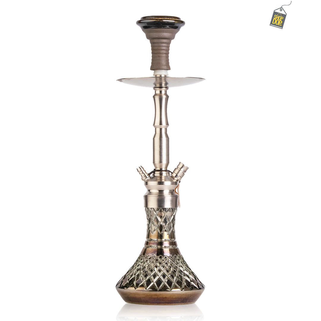 COCOYAYA Pedro Hookah - Silver Stem / Cut Glass Base