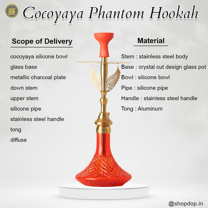 COCOYAYA Phantom Hookah - Golden Stem/Red Base