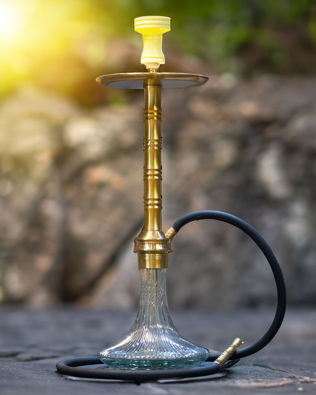 COCOYAYA Rizzi Hookah - Golden/ Transparent Base