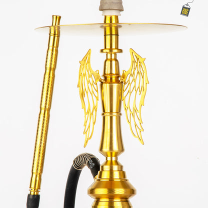 COCOYAYA Shadow Hookah (Angel Series) - Gold Stem / Cut Glass Base