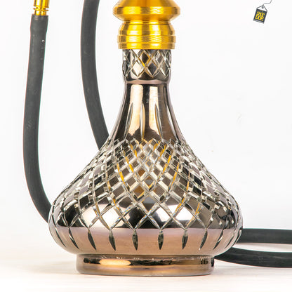 COCOYAYA Shadow Hookah (Angel Series) - Gold Stem / Cut Glass Base