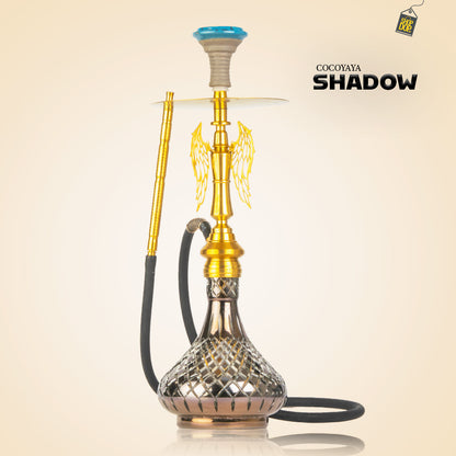 COCOYAYA Shadow Hookah (Angel Series) - Gold Stem / Cut Glass Base