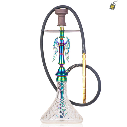 COCOYAYA Shadow Hookah (Angel Series) - Rainbow Stem / Transparent Base