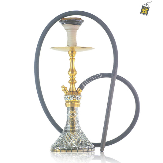 COCOYAYA Simba Hookah - Gold Stem / Cut Glass Printed Base
