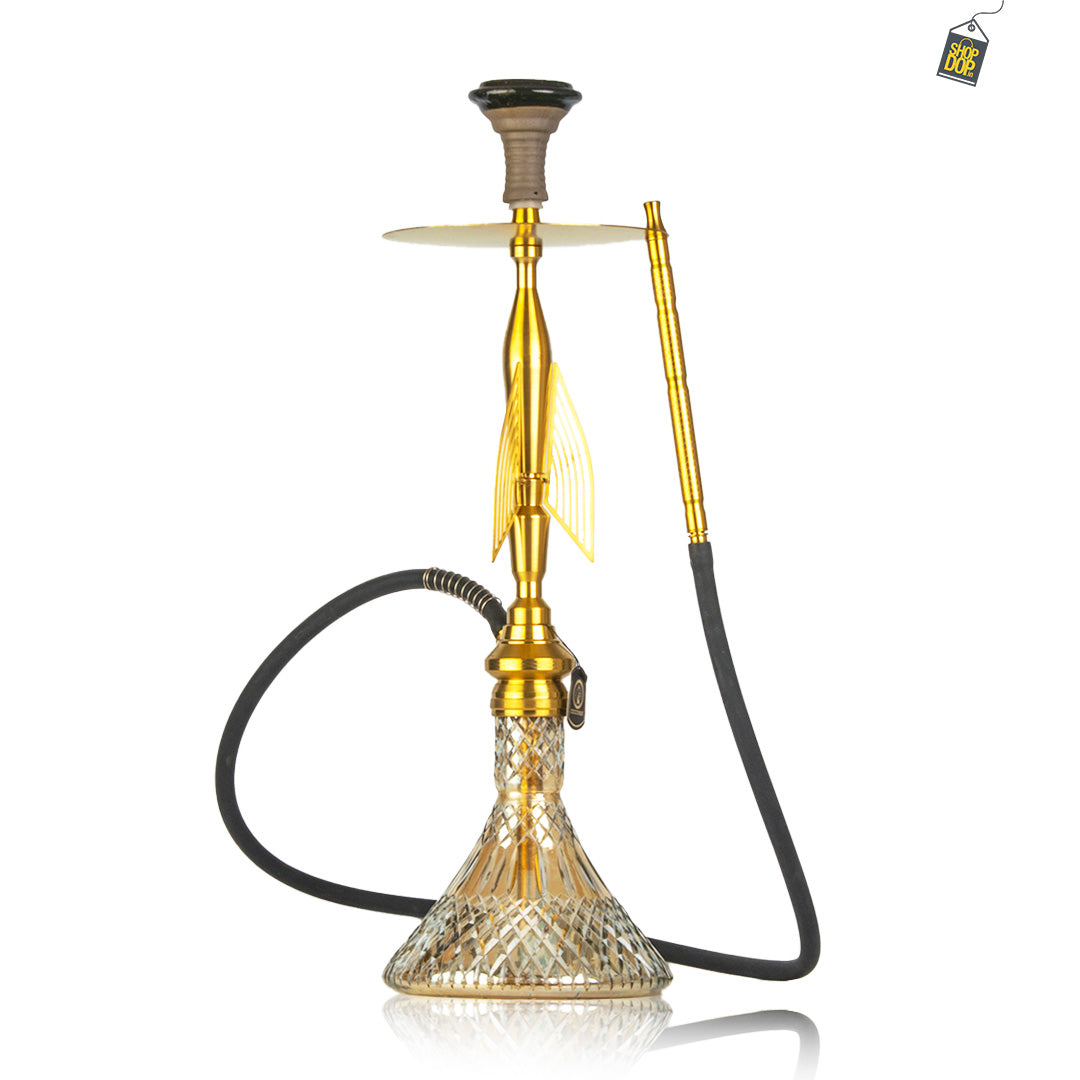 COCOYAYA Titan Hookah (Angel Series) - Gold Stem / Cut Glass Base