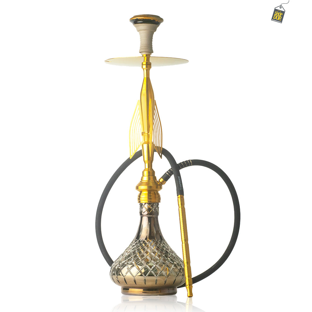 COCOYAYA Titan Hookah (Angel Series) - Gold Stem / Transparent Base