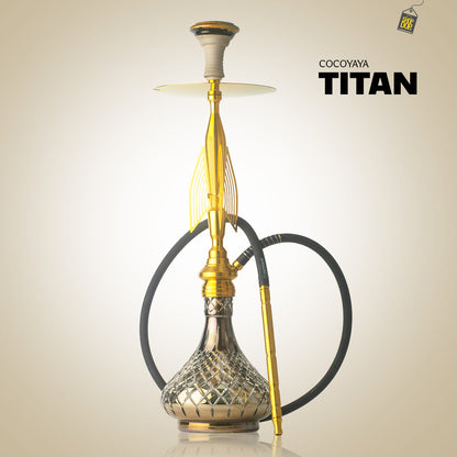 COCOYAYA Titan Hookah (Angel Series) - Gold Stem / Transparent Base