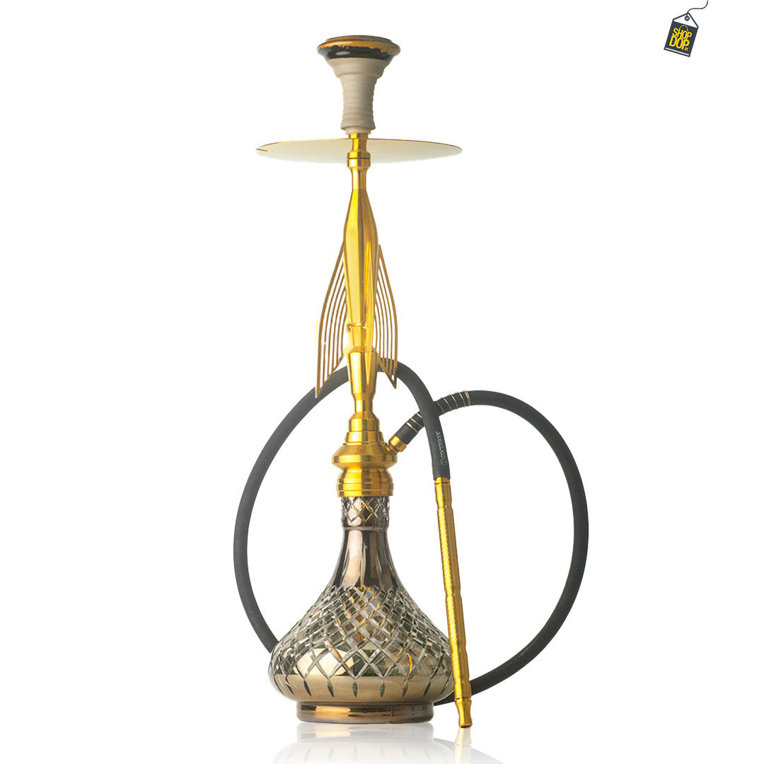 COCOYAYA Titan Hookah (Angel Series) - Gold Stem / Transparent Base