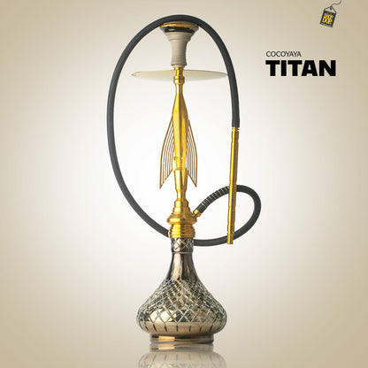 COCOYAYA Titan Hookah (Angel Series) - Gold Stem / Transparent Base