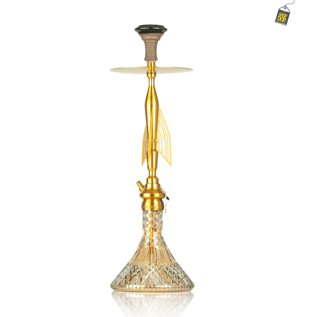 COCOYAYA Titan Hookah (Angel Series) - Gold Stem / Cut Glass Base