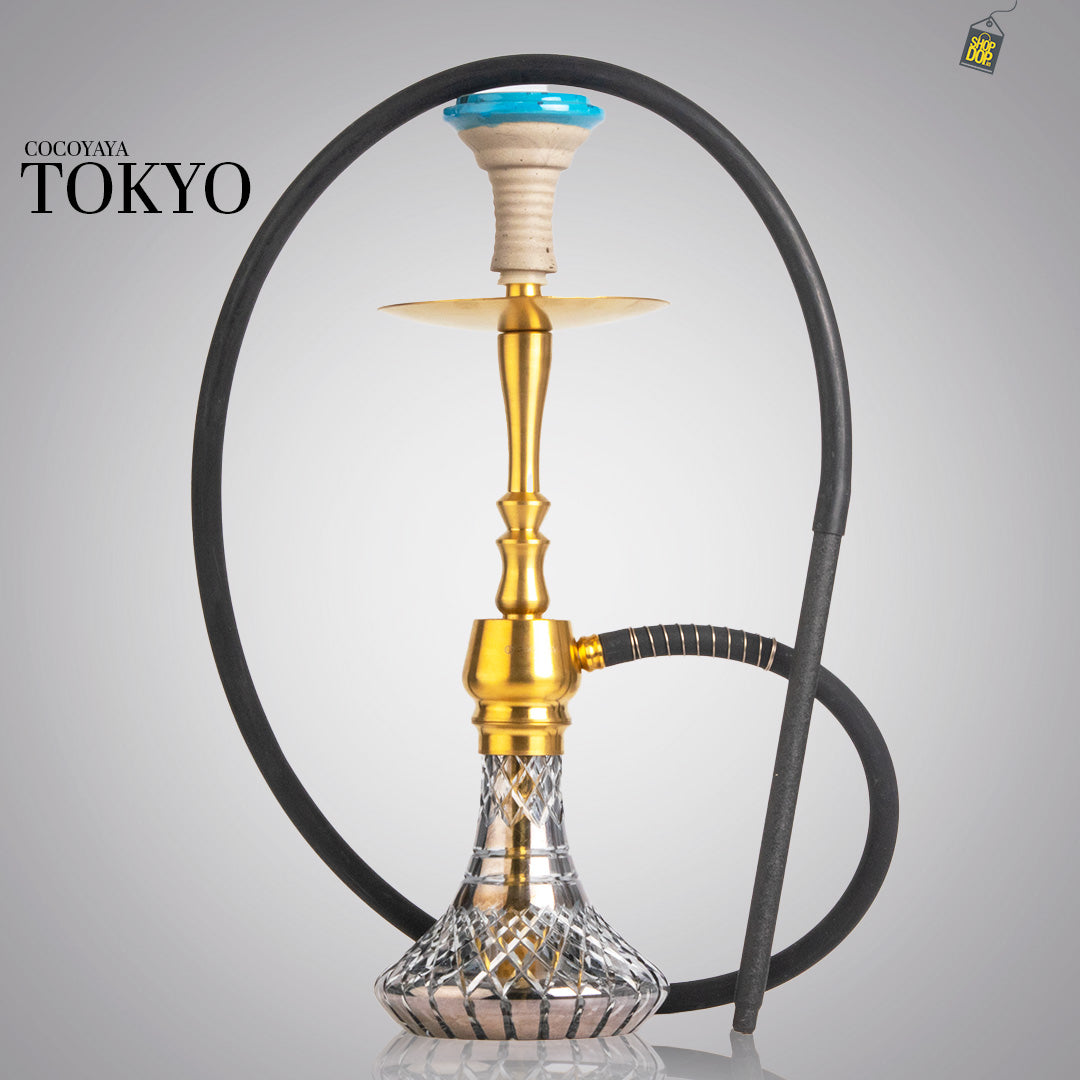 COCOYAYA Tokyo X Hookah - Golden Stem/Cut Glass Base