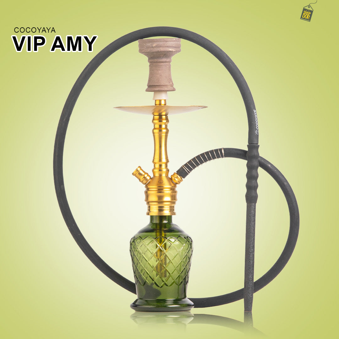 COCOYAYA VIP Amy Hookah - Gold Stem / Green Base