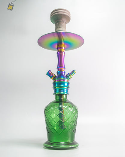 COCOYAYA VIP Amy Hookah - Rainbow Stem / Green Base