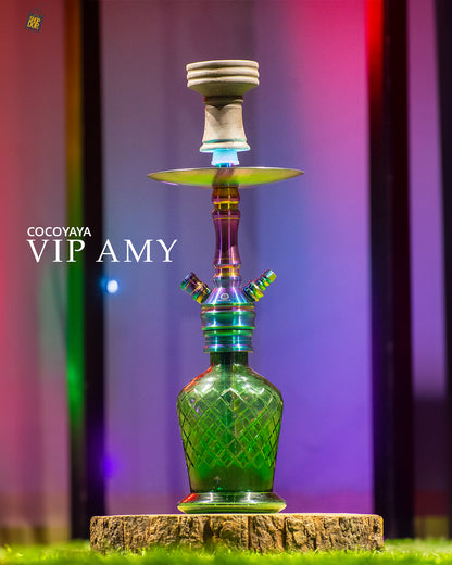 COCOYAYA VIP Amy Hookah - Rainbow Stem / Green Base