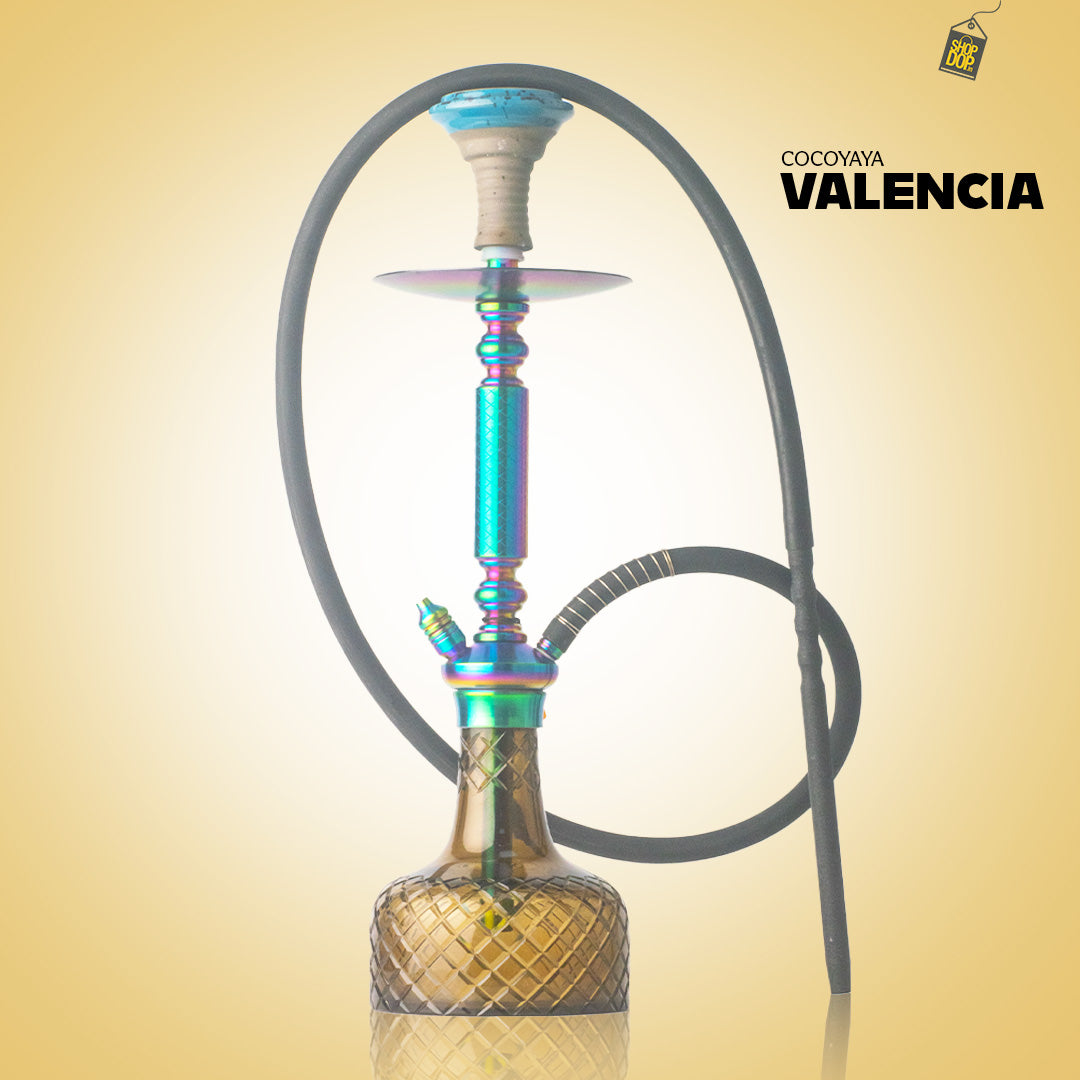 COCOYAYA Valencia Hookah - Rainbow Stem / Grey Base