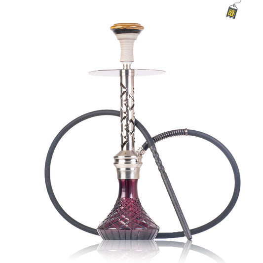 COCOYAYA Valeria Hookah - Silver Stem / Purple Base