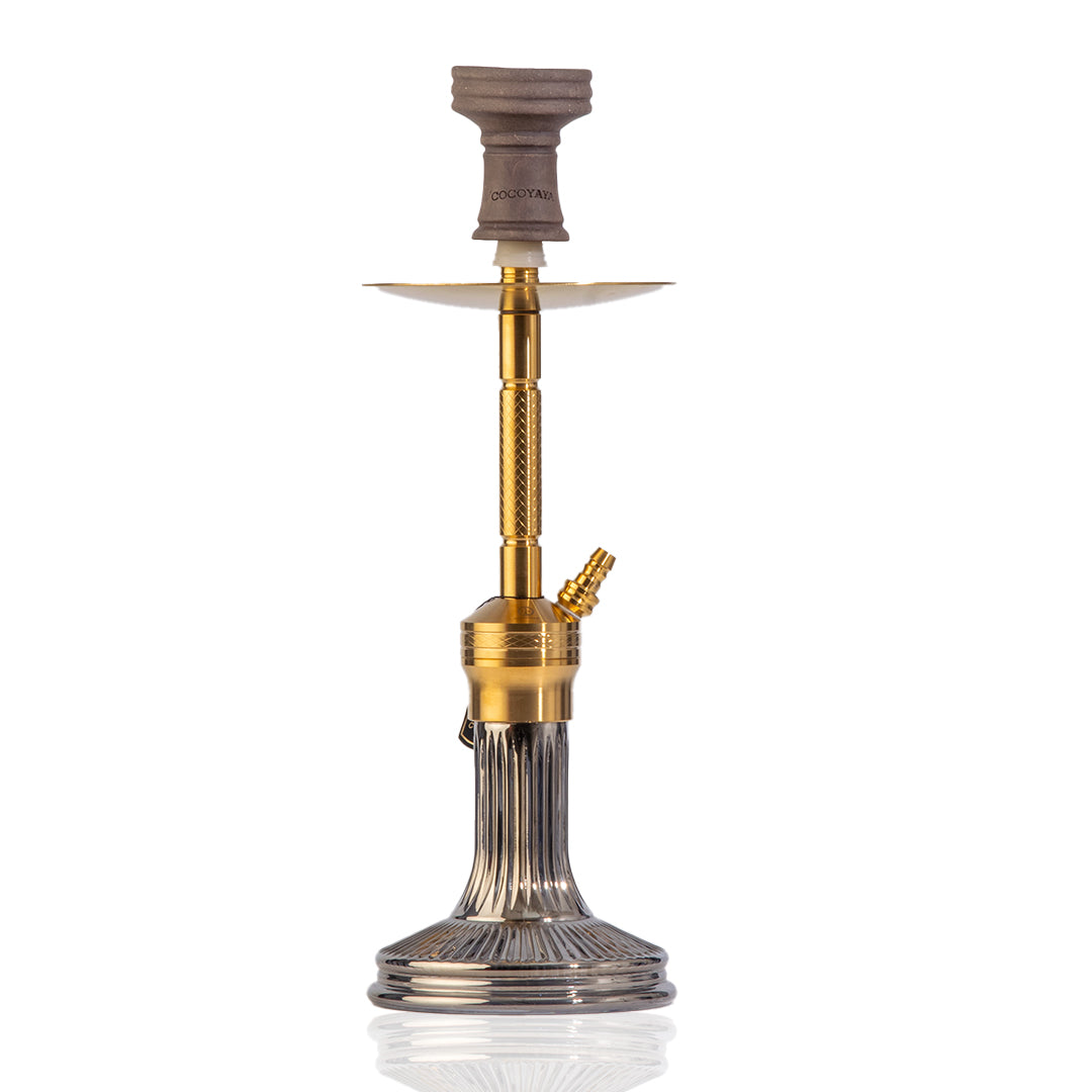 COCOYAYA Casablanca Hookah - Gold Stem / Grey Base