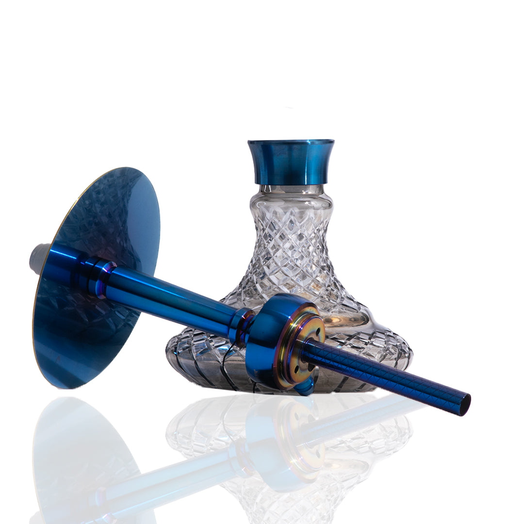 COCOYAYA Felix Hookah (Conquer Series) - Blue Stem (Cut Glass Base)