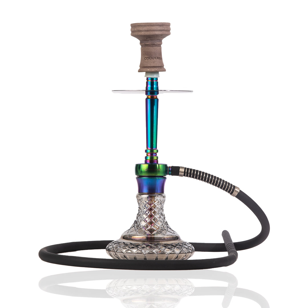 COCOYAYA Felix Hookah (Conquer Series) - Rainbow Stem (Cut Glass Base)