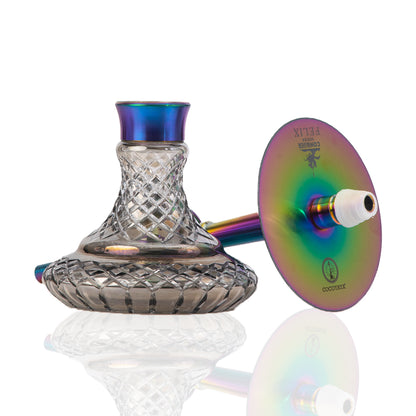 COCOYAYA Felix Hookah (Conquer Series) - Rainbow Stem (Cut Glass Base)