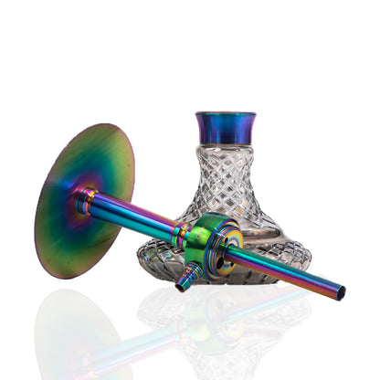 COCOYAYA Felix Hookah (Conquer Series) - Rainbow Stem (Cut Glass Base)