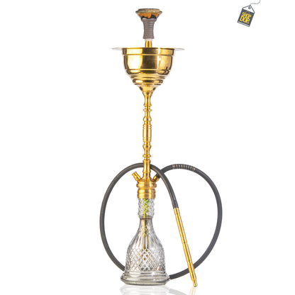 COCOYAYA Gamaliya Khairy Hookah - Golden Stem / Cut Glass Base