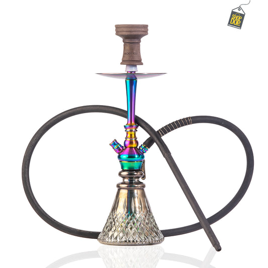 COCOYAYA Izzy Hookah - Rainbow Stem / Cut Glass Base