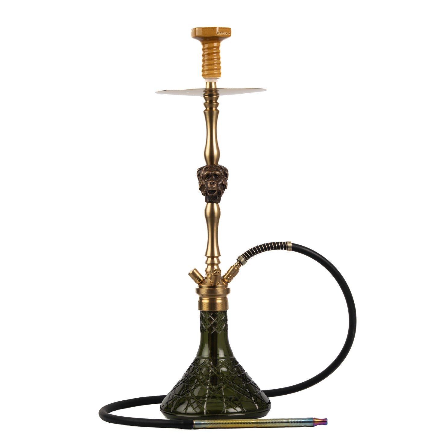 COCOYAYA Jungle Series Kong Hookah - Golden (Green Base)