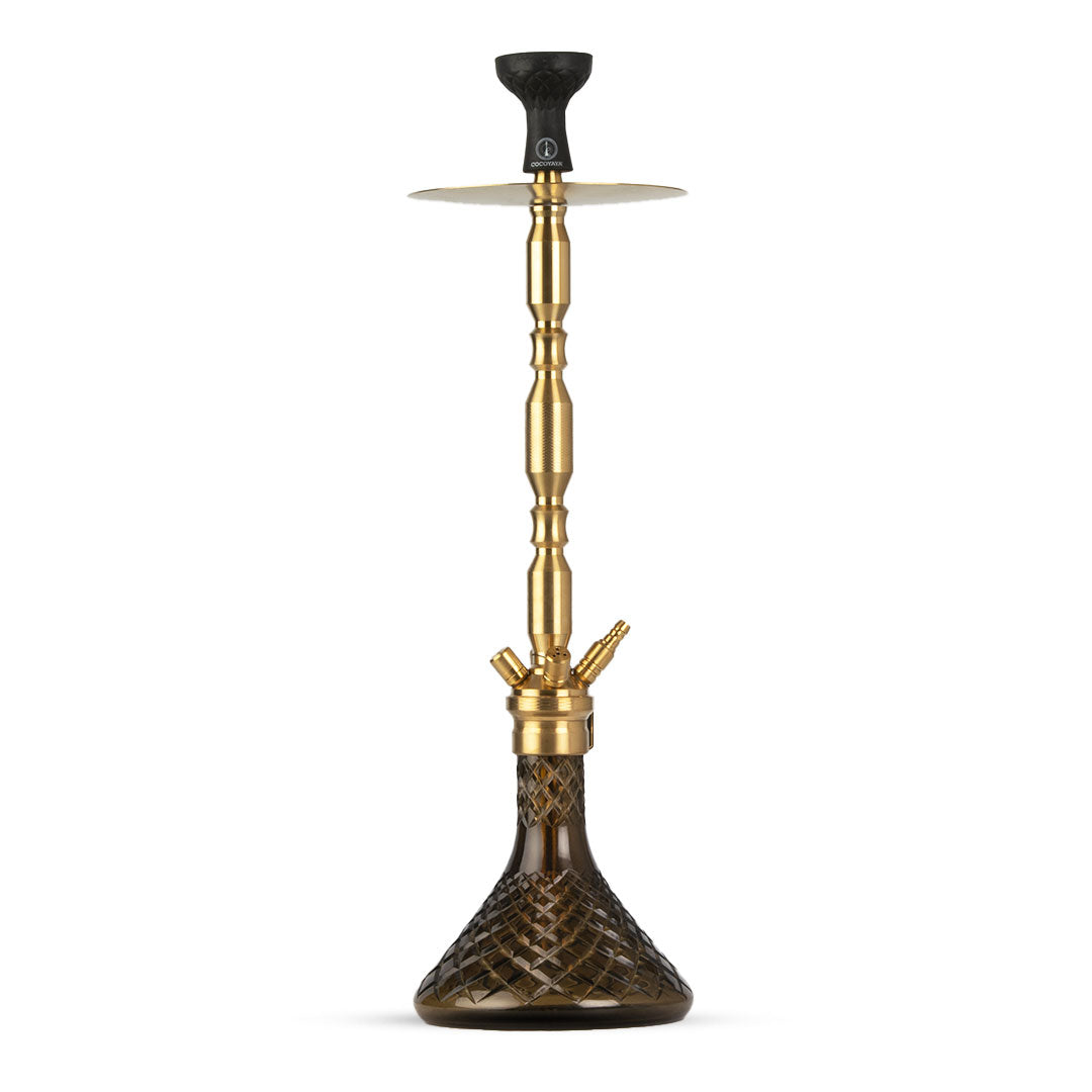 COCOYAYA King Series Hookah - Amber Base/Gold Stem