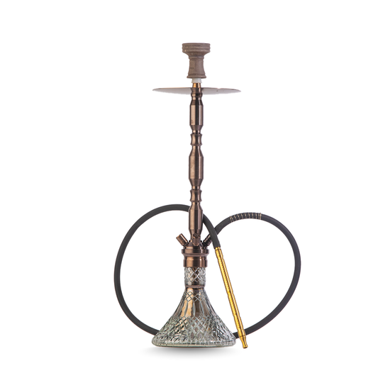 Cocoyaya King Series Hookah | Bronze Finish with Heavy Cut Glass Base