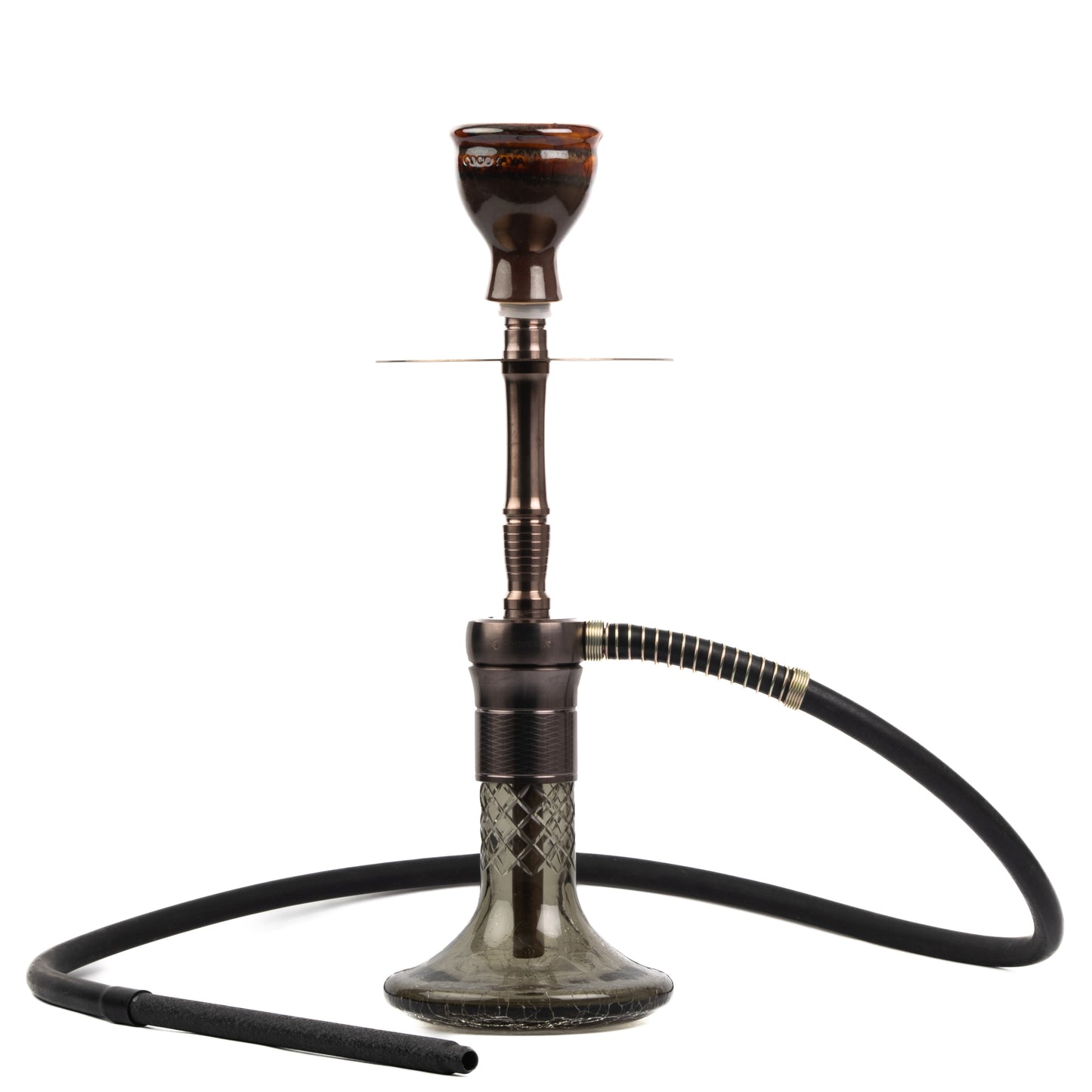 COCOYAYA Lala Hookah - Bronze Stem/Black Crackle Base