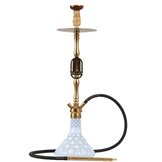 COCOYAYA Melrose Hookah - Golden / White Base