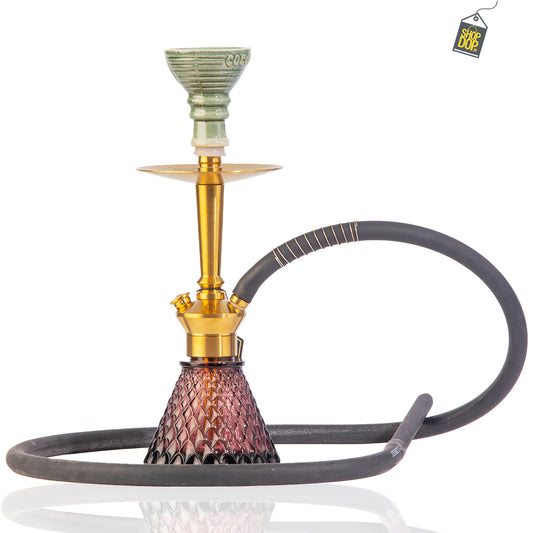 COCOYAYA Milo Hookah (Conquer Series) - Gold Stem / Purple Base