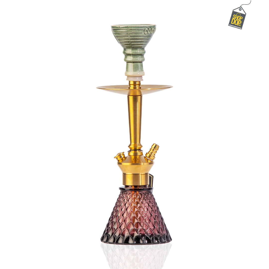 COCOYAYA Milo Hookah (Conquer Series) - Gold Stem / Purple Base