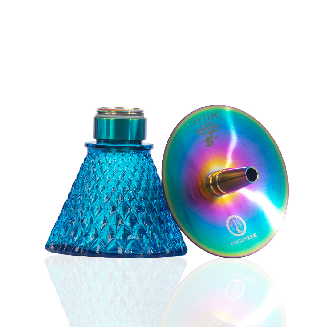 COCOYAYA Milo Hookah (Conquer Series) - Rainbow / Blue Base