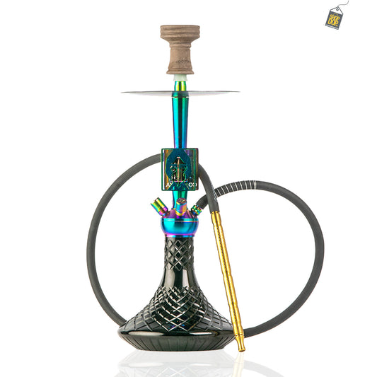 COCOYAYA Moksha SPT Hookah - Rainbow Stem / Black Base