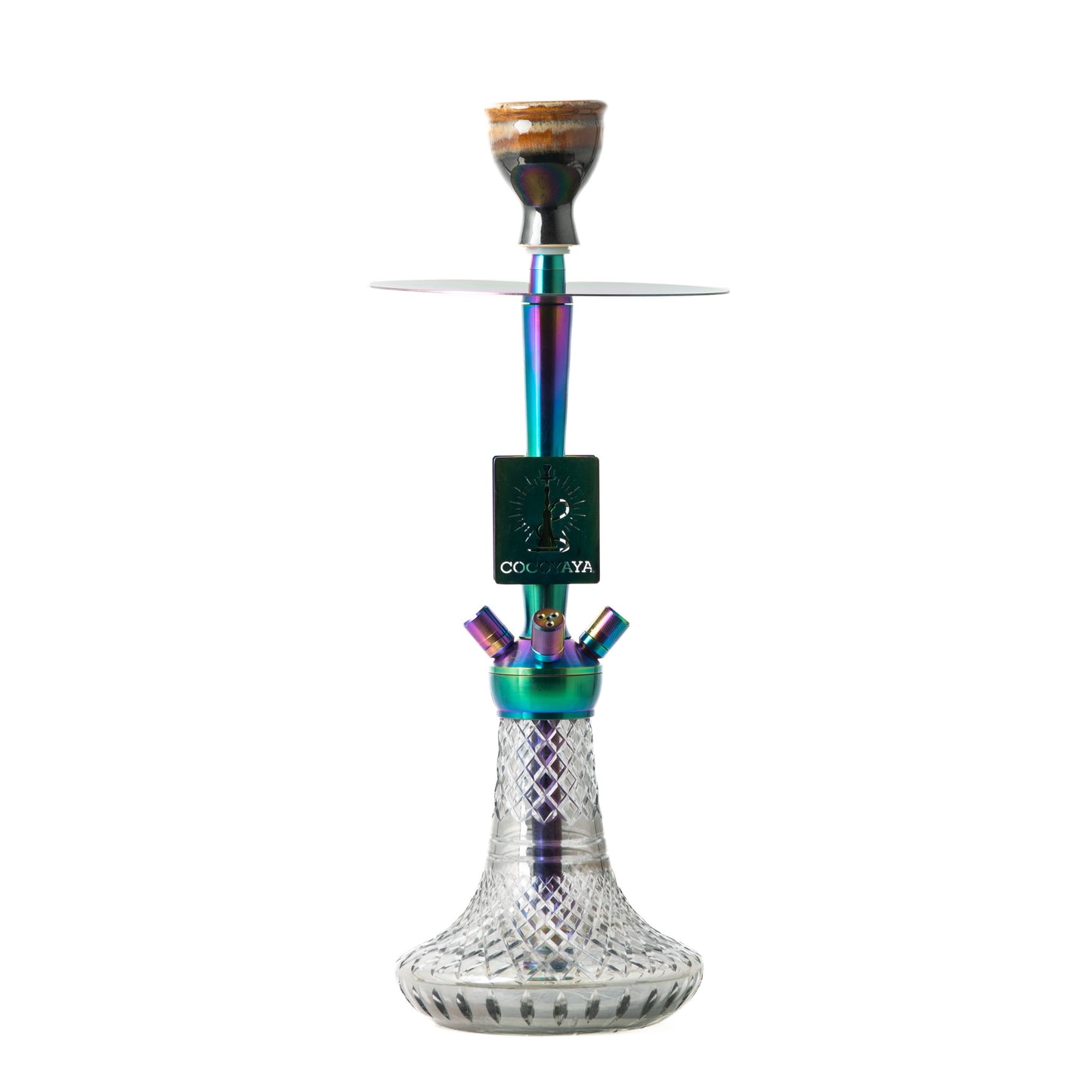 COCOYAYA Moksha Series Hookah - Rainbow/Cut Glass Base