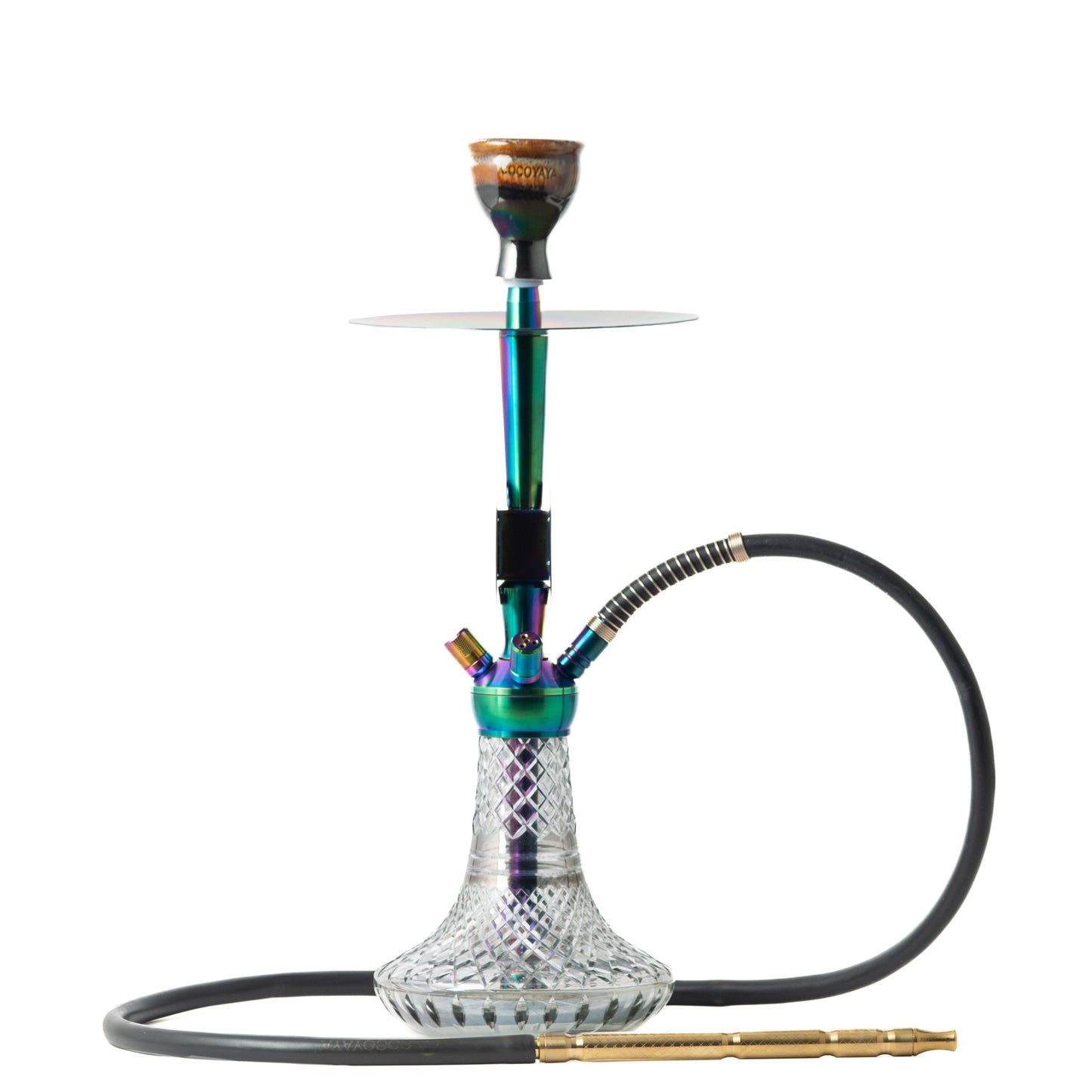 COCOYAYA Moksha Series Hookah - Rainbow/Cut Glass Base