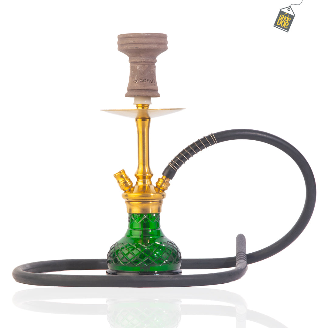 COCOYAYA Oakley Hookah (Conquer Series) - Gold Stem (Green Base)