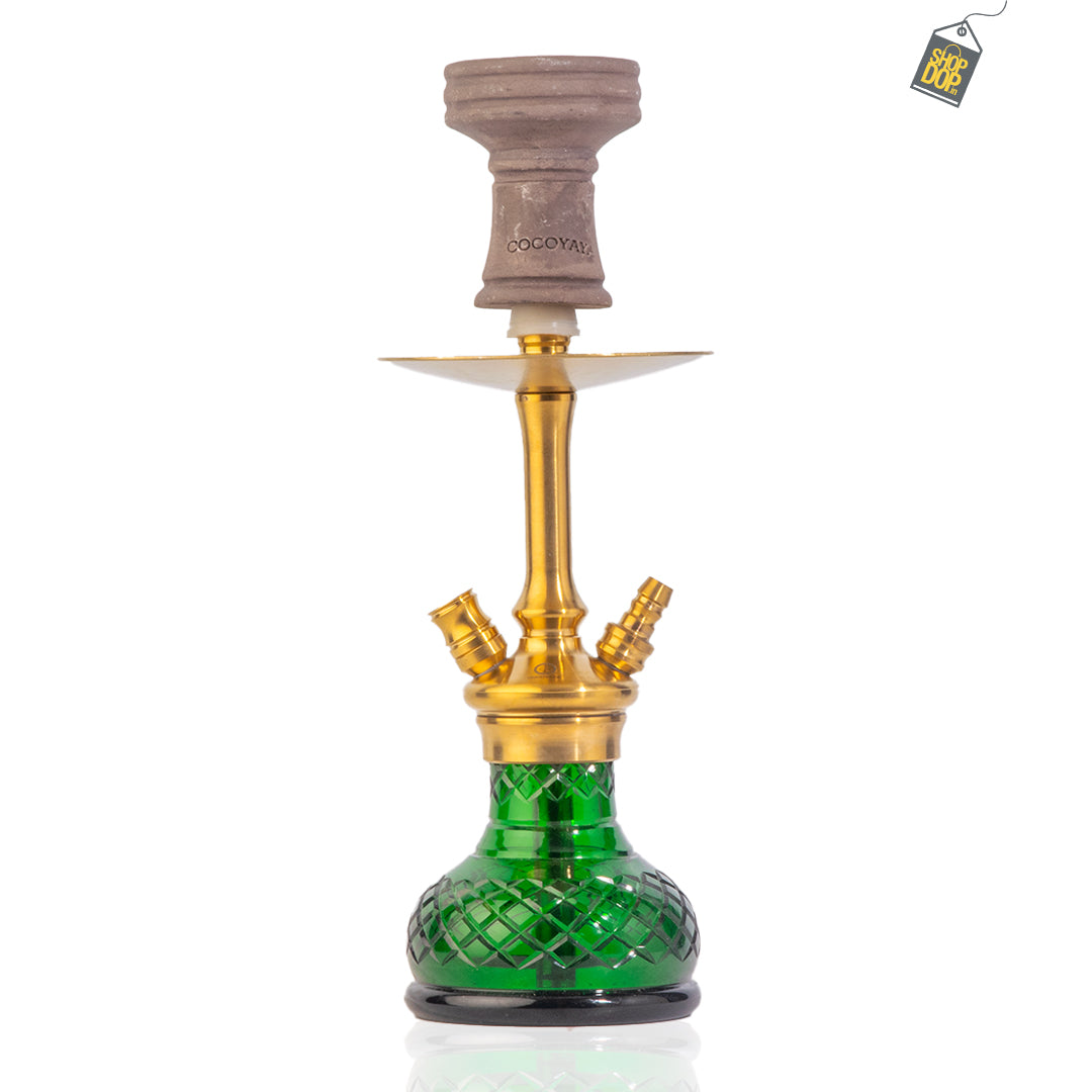 COCOYAYA Oakley Hookah (Conquer Series) - Gold Stem (Green Base)