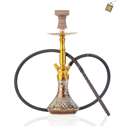 COCOYAYA Pedro Hookah - Golden Stem / Cut Glass Base