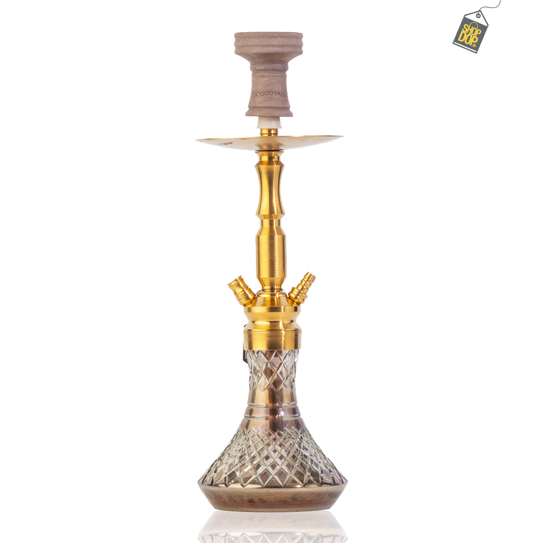 COCOYAYA Pedro Hookah - Golden Stem / Cut Glass Base