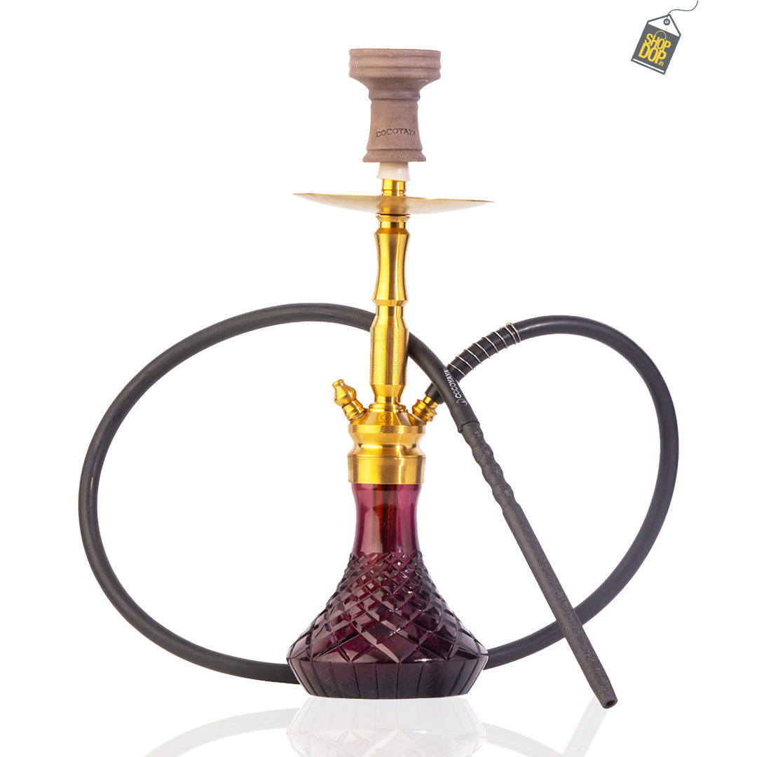 COCOYAYA Pedro Hookah - Golden Stem / Light Purple Base